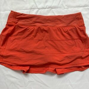 Lululemon Mid Rise Pace Rival Skirt Size 10 Warm Coral
